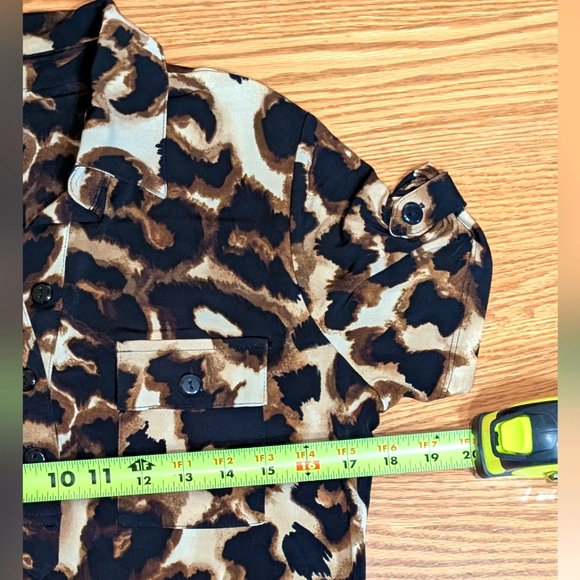 En Focus Studio Size 10 Women's Knee Length Leopard Collar Shirt Dress NWoT - Picture 10 of 10